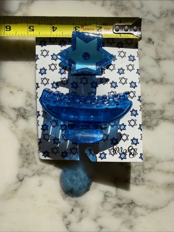 NWT Blue Star of David Hair Claw Clips Set Hanukkah Jewish Holiday Glitter - Image 4