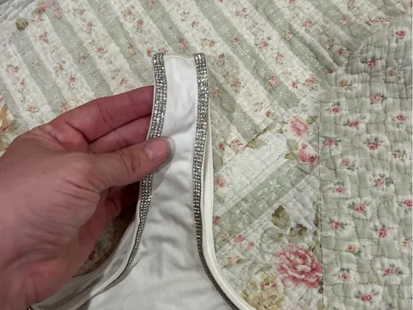 superdown White Tank Top with Silver Trim - Home Bedding - Image 3