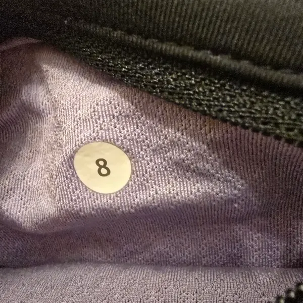 {8} Lululemon Run Fast And Free Crop Black / High Noon Dot Lilac Black Lilac - Image 11