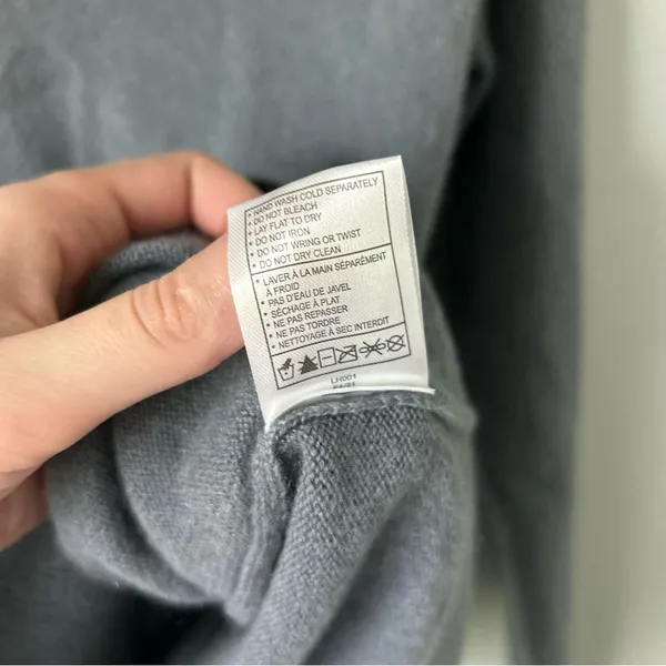 Quince 100% Cashmere Muted Grey Blue Crewneck Sweater Small Minimalist Capsule - Image 6