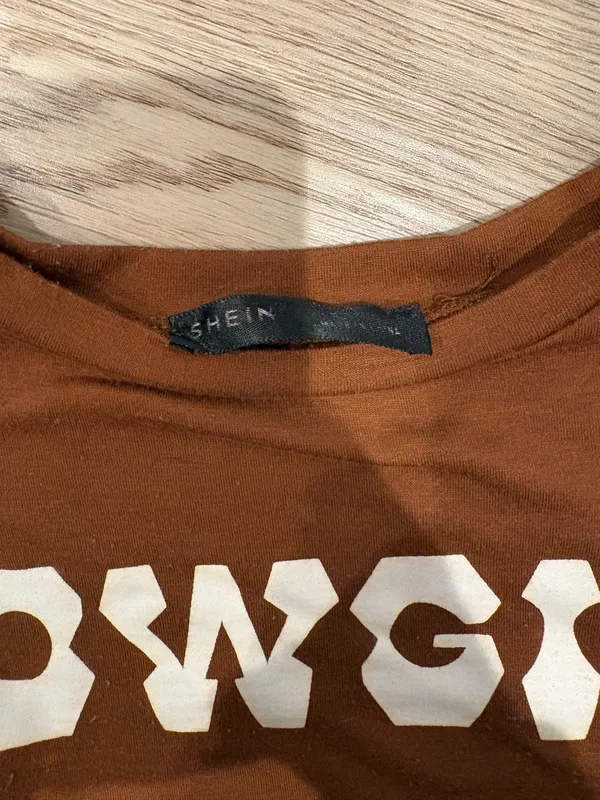 Shein Brown Cowgirl Crop Tee - Image 2