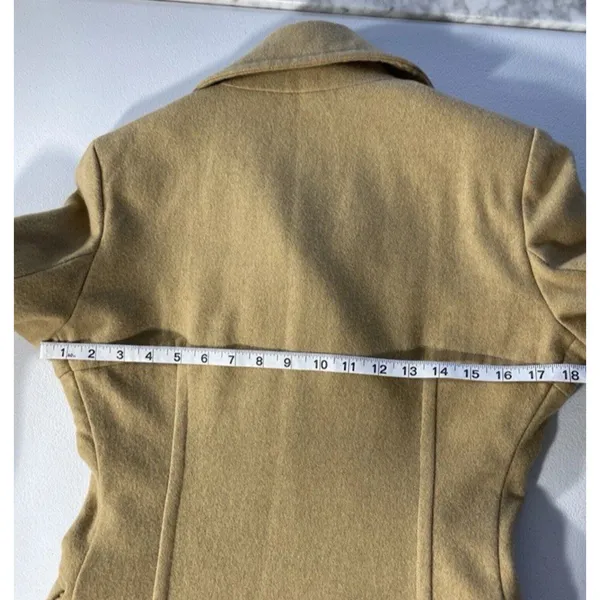 Steve and Barry's Wool Blend Double Breasted Pea Coat Women's S Preppy Brown Tan - Image 9