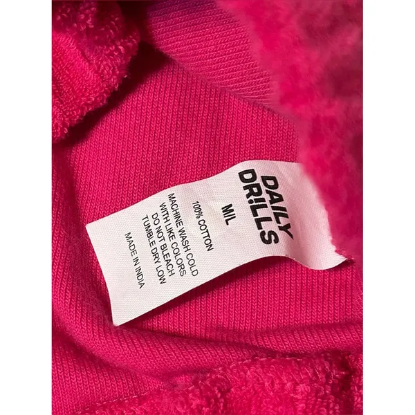 Daily Drills Hot Pink Terry Cloth Cropped Tank Top Women’s Size Medium / Large - Image 8