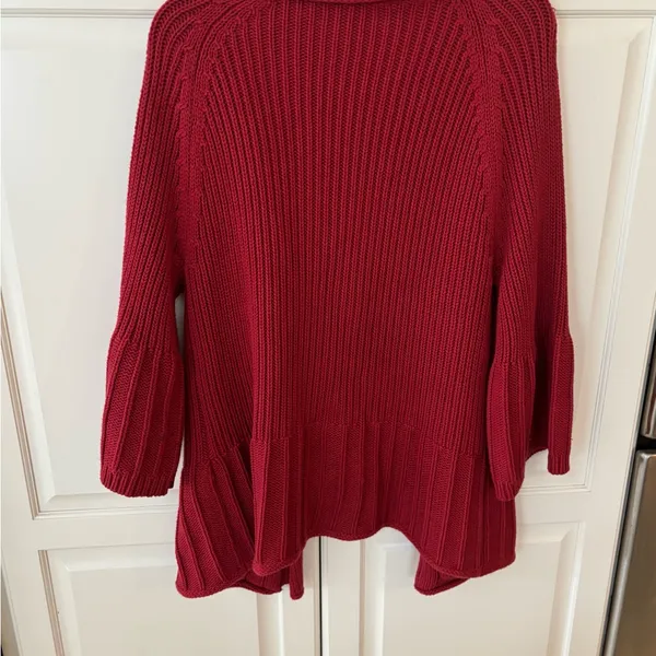 Keren Hart Chunky‎ Women’s Sweater. Red. 100% cotton. Medium. - Image 8