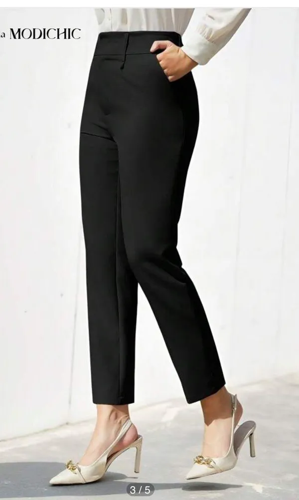 SHEIN Aveloria High Waisted Cropped Women’s Black Pants - Image 3