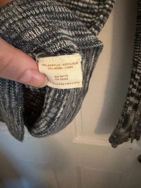 Free People Henley Top Wool Blend Deep V-neck size medium Y2K - Image 4