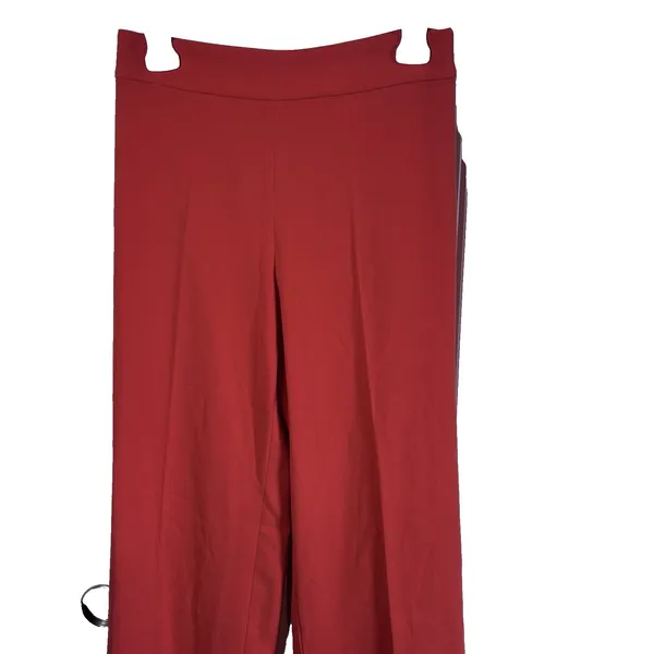 ZARA Orange Wide Leg Pants XS High Rise Flowy Polyester Casual Chic Women Capsul - Image 2