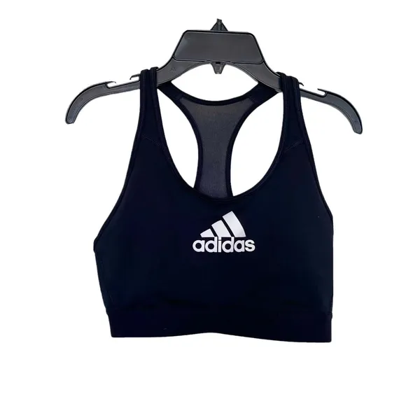 Adidas Top Cropped Activewear Sz Small Womens Sports Bra Logo Mesh Work Out Gym - Image 2