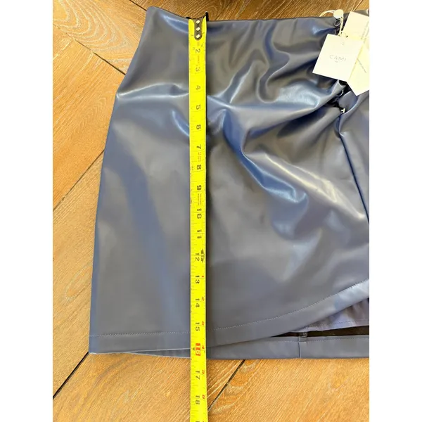 NWT CAMI NYC Allah Vegan Leather Skirt Women Navy Blue Size‎ 6 - Image 6