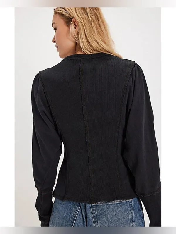NWT Free People Maggie Cardi Cardigan Sweater in Black S - Image 3