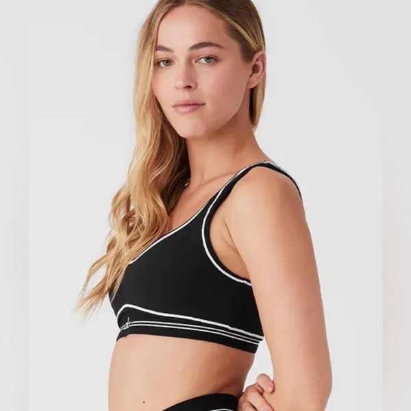 Alo Yoga NWT Airbrush Heart Throb Sports Padded Bra Black/White Size S - Image 6