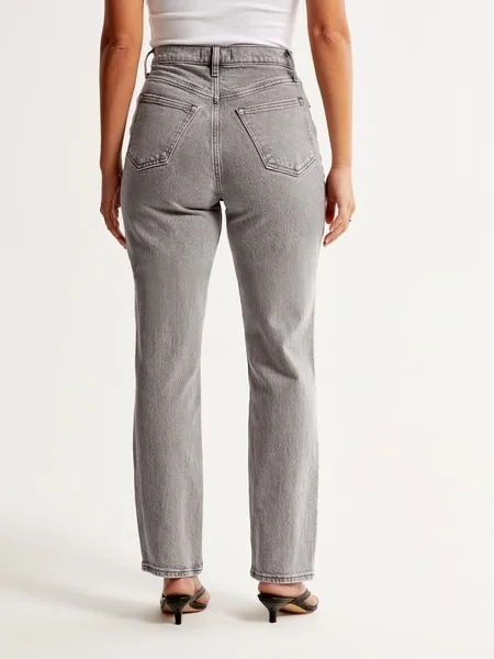 Abercrombie Curve Love 90s Straight Ultra High Rise Gray Jeans Size 27 - Image 7