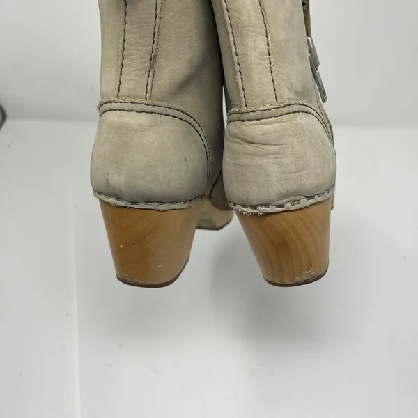 Toffel Swedish Hasbeens Zip It Emy Clog Boots in grey suede 37 - Image 9