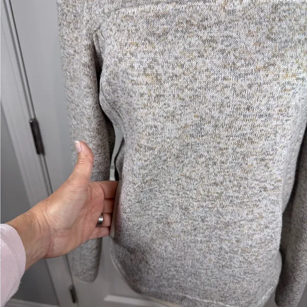 Thread & Supply Fleece Quarter Zip Pullover S Beige Neutral Cozy Chic Capsule - Image 3
