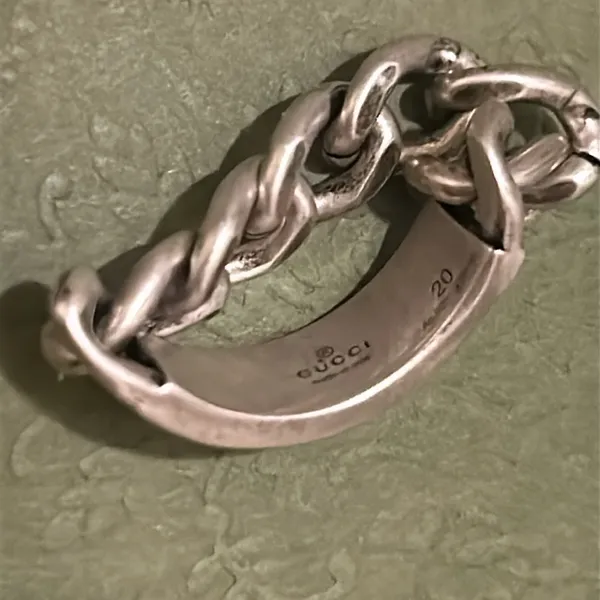 Gucci Tag Chain Enamel Arg 925 Ring Gucci Size 20/ US size 9 - Image 5