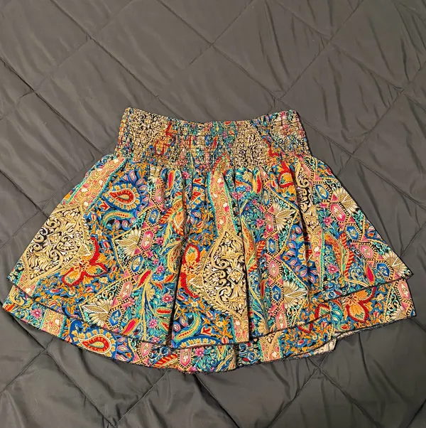 Set of 2 SHEIN CURVE Paisley Printed Flounced Layered Shorts Size 1XL - Image 3