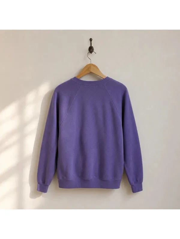Vintage Purple Floral Hand Painted Sweatshirt Crewneck Fits Medium 80s 90s - Image 2