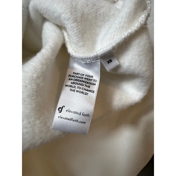 Elevated Faith Run Race‎ Graphic Crewneck Sweatshirt White Hebrews12:1 Size XS - Image 8