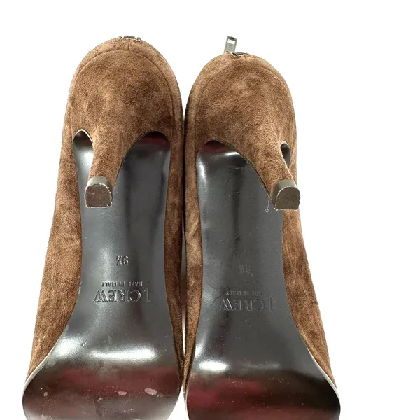 J. Crew size 9.5 heeled booties brown suede leather made in‎ italy 28668 - Image 7