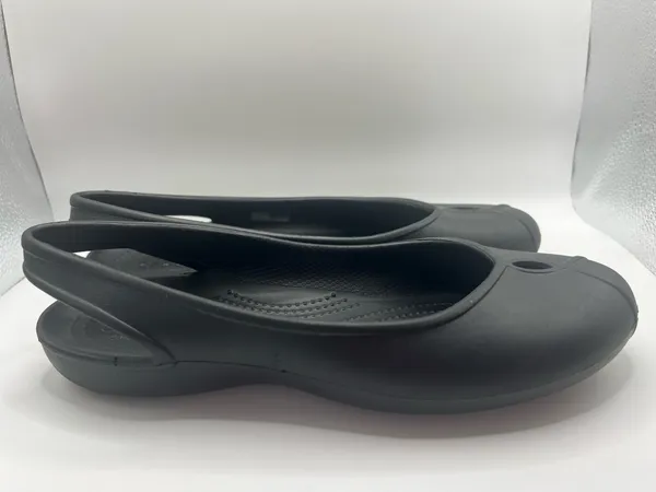 Crocs Black Slingback Flats Comfort Clogs Women’s Size 9 Slip On Casual Work - Image 2