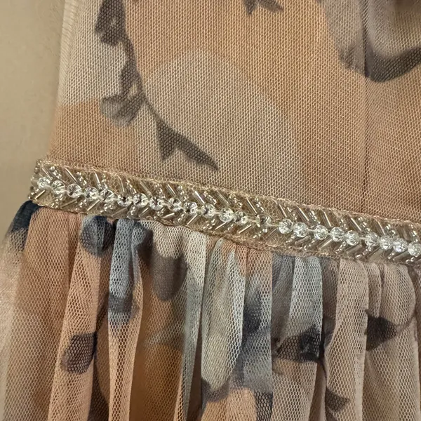 Candalite Blush and Gray Floral Halter Maxi Dress - Image 2