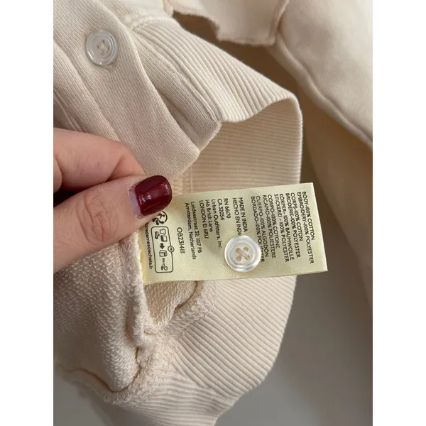 FREE PEOPLE Fluttercape Cream Sweatshirt Size Small - Image 6