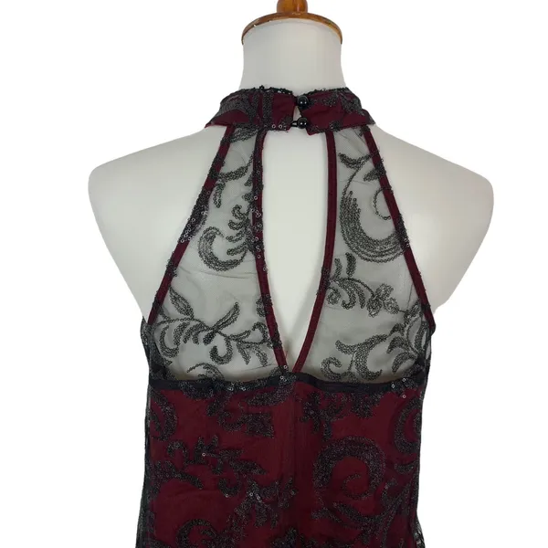 Altard State Maroon Lace Sleeveless Mini Dress Small Cottagecore Boho - Image 7