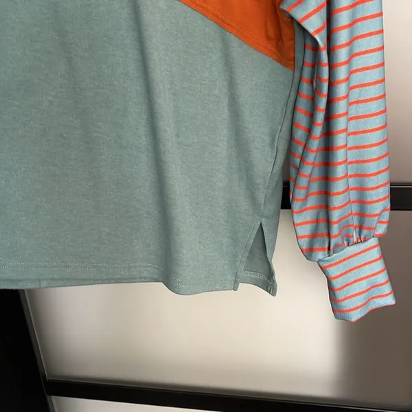 Unique Green and orange long sleeve Top XL - Image 2