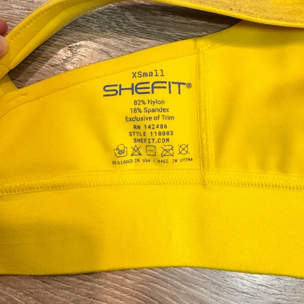 SHEFIT Yellow Front Zip Sports‎ Bra High Impact Support Womens XSmall XS - Image 4