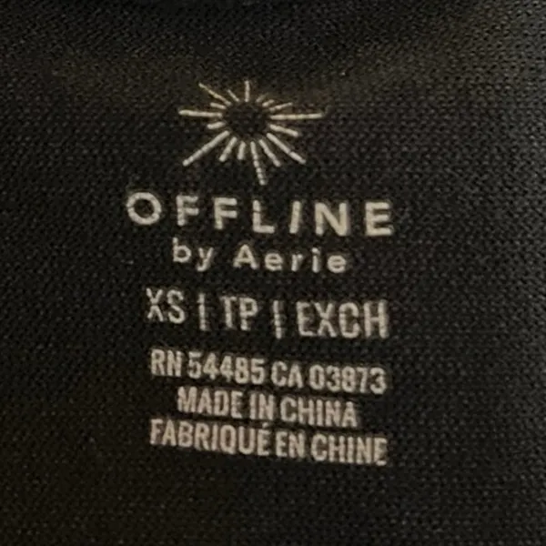 Offline by Aerie Women's Black Sleeveless Workout Muscle Tee Crop Tank Top XS - Image 3