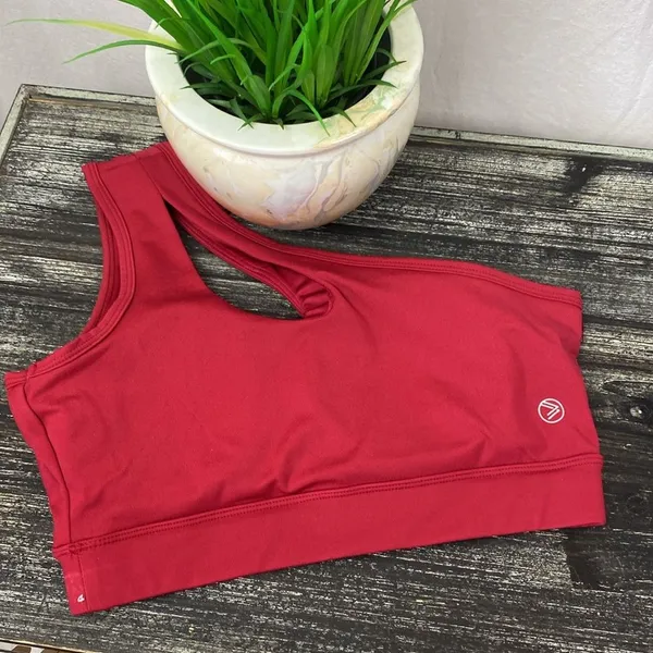 Savvi Red 1 Shoulder Cropped Athletic Sport Top NEW S - Image 4