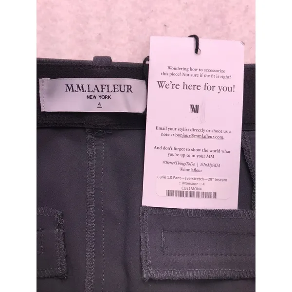 M.M.LaFleur Curie 1.0 Pant Everstretch Women 4 Monsoon Gray Ankle Zip Trousers - Image 2