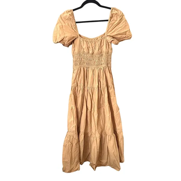 ARITZIA Wilfred Allegoria Poplin Midi‎ Dress Tan Small - Image 2