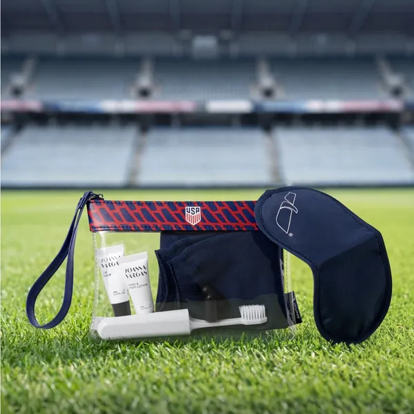 American Airlines FIFA Team USA World Cup Amenity Kit Clear Wristlet Bag Purse - Image 2