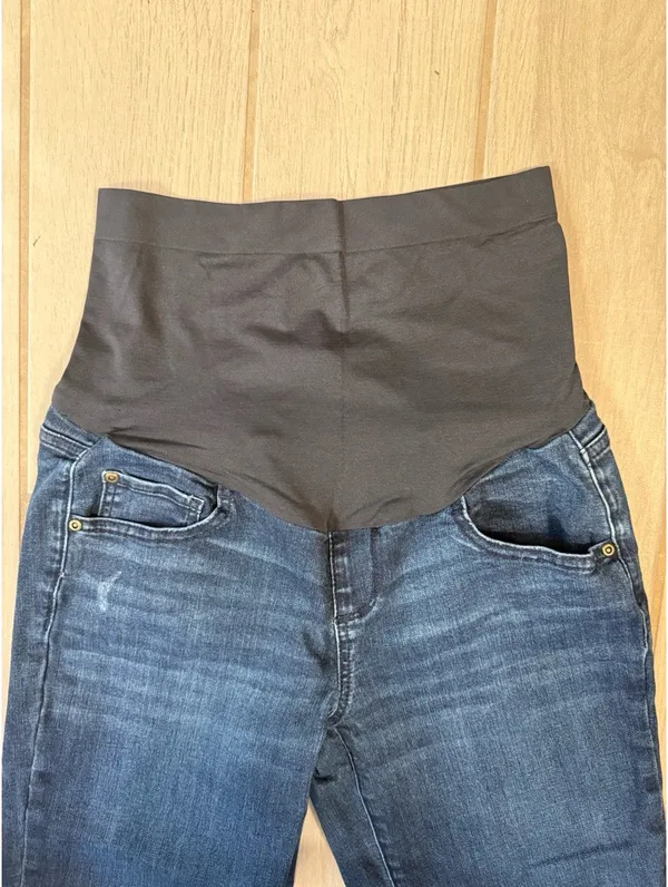 Sonoma Dark Blue Maternity Ankle Jeans with Belly Panel - Image 3