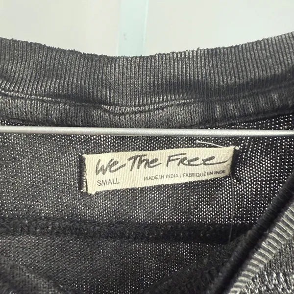 We The Free Distressed Mineral‎ Washed Black Sleeveless Cotton Top sz S Boho - Image 4