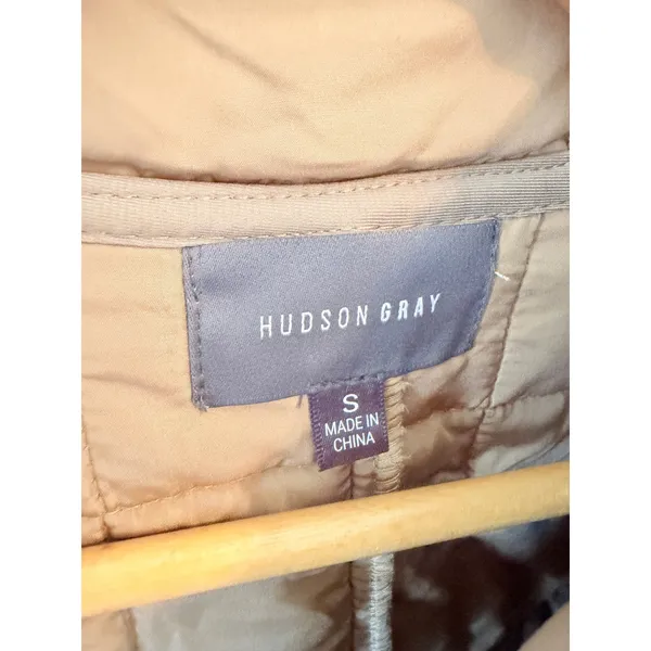 Hudson Gray Quilted Jacket Women Light Olive Small - Image 3