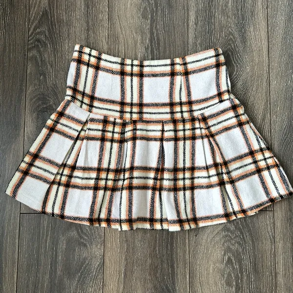 Blue Rain Pleated Plaid Mini Skirt - Image 4