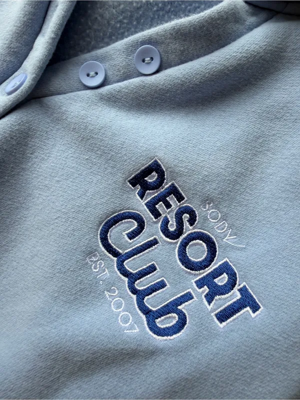 Cotton On Body Resort Club Light Blue Embroidered Sweatshirt S - Image 5