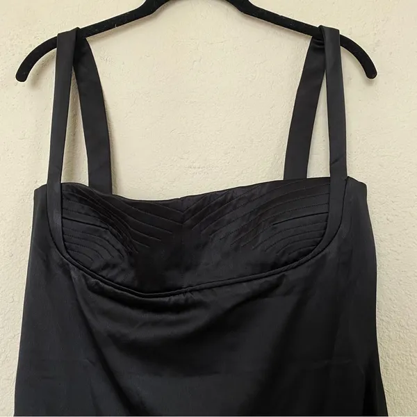 House‎ of CB Kara Black Satin Mini Dress Quilted Bust Womens XL NWOT - Image 6