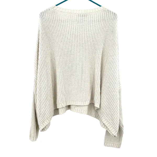 Zara Size Small Chunky Heavy Knit Sweater Cropped White Cream Oversized‎ Fit - Image 3
