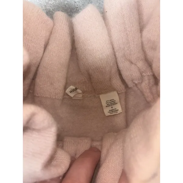 Moth High Neck Wool‎ Alpaca Sweater Small Pale Pink - Image 4