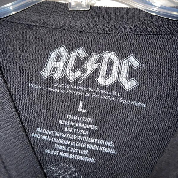 AC/DC Hells Bells Long Sleeve Graphic Vintage Inspired Tee Size Large - Image 5