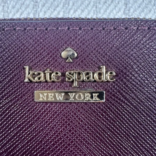 Kate Spade New York Purple Zip Around Wallet Small Card Holder - Image 2