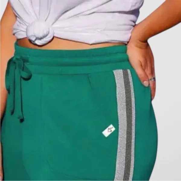 NWT Torrid LoveSick Classic Fit High Rise Lurex Stripe Joggers Green Size 3X - Image 3