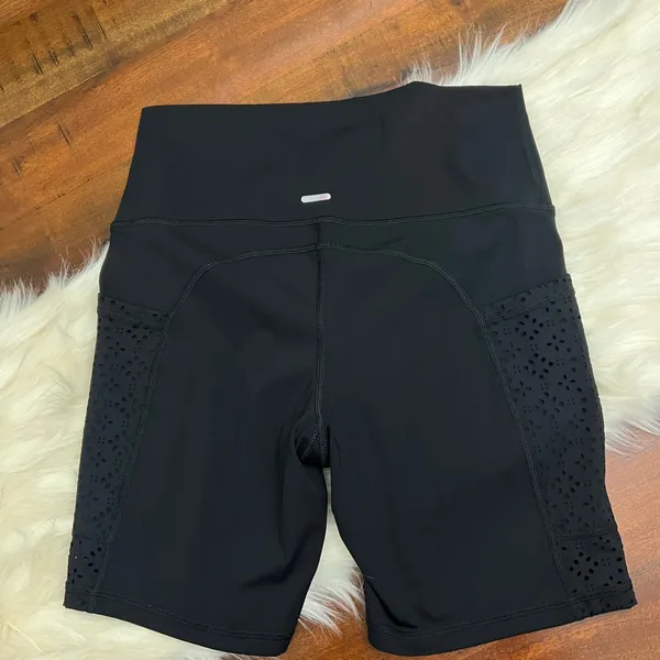Aerie Chill Play Move Biker Shorts Black Size L High Rise Pockets 7” - Image 2