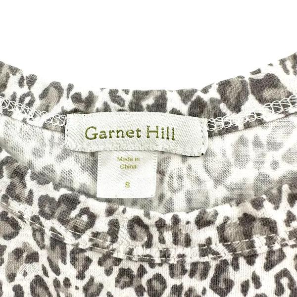 Garnet Hill size small sleeveless tiered dress white gray leopard print cotton‎ - Image 3