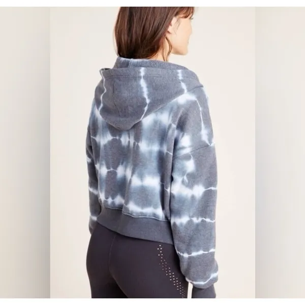FP Movement Hoodie XS Blue Tie Dye Lace Up Cropped Sweatshirt Boho‎ Athleisure - Image 5