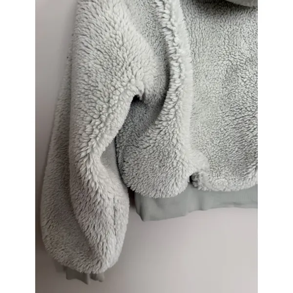 Alo Yoga Streetside Half Zip Sherpa Hoodie Pullover Light Green Women's‎ Medium - Image 8
