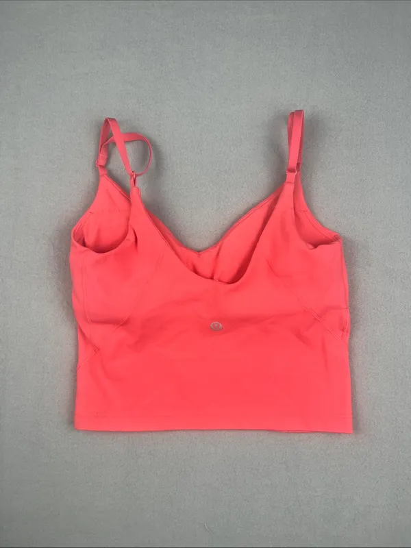 Lululemon Align Cropped Cami-tank top Coral Pink Size: 2 - Image 4